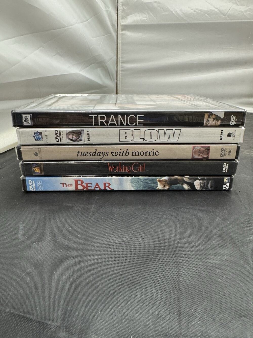 Lot of 5 New Sealed DVDs - Blow, Trance, Tuesdays with Morrie, Working Girl